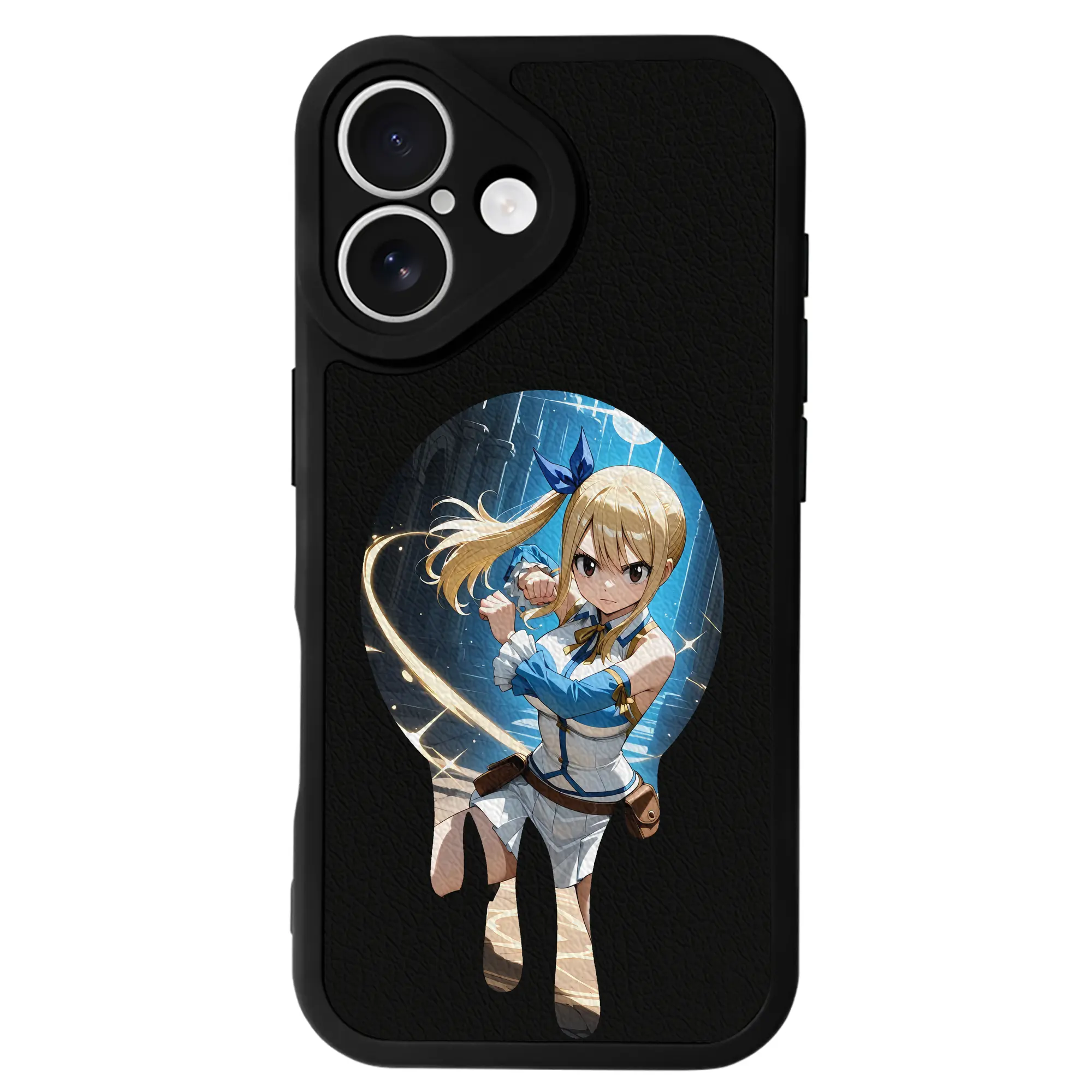 フェアリーテイル グッズ ルーシィ・ハートフィリア - IPhone 16シリーズ対応 ・ シリコンスマホケース ・ レザー調 ・ 高精度フィット ・ 耐衝撃 ・ ワイヤレス充電対応 ・ 精密カット